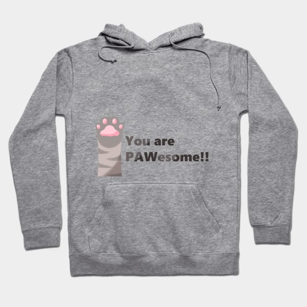 PAWesome Black Striped Paw Hoodie by ArtsyStormy